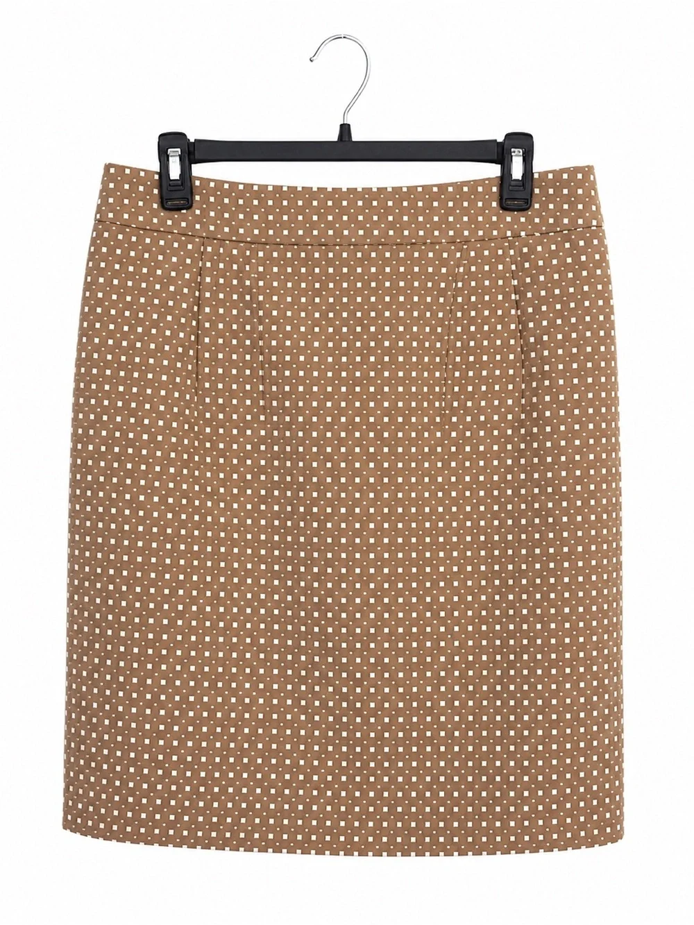 Banana Republic Pencil Skirt 10 Brown White Career Lined Knee Length